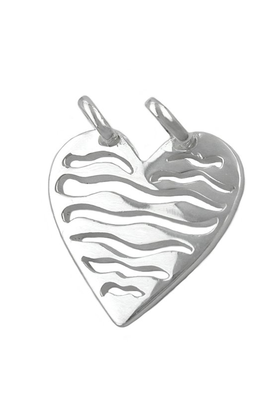 PENDANT HEART WITH TWO EYELETS SILVER 925