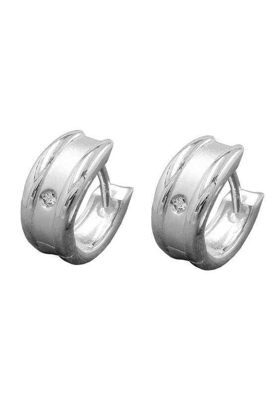 HOOP EARRINGS ZIRCONIA SILVER 925
