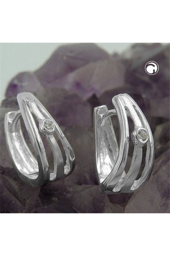 HOOPS EARRINGS ZIRCONIA SILVER 925