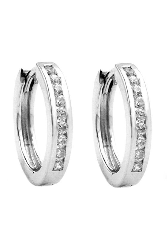 HOOP EARRINGS RHODIUM PLATED 925