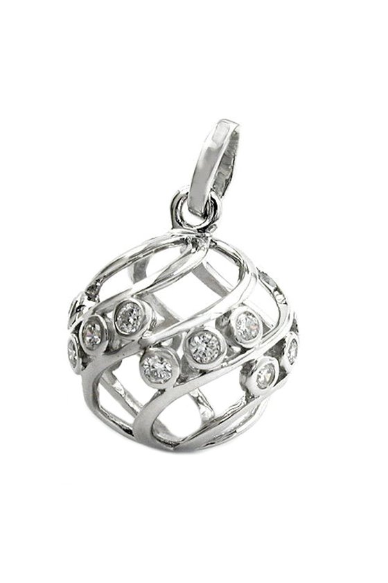 PENDANT BALL WITH ZIRCONIA SILVER 925