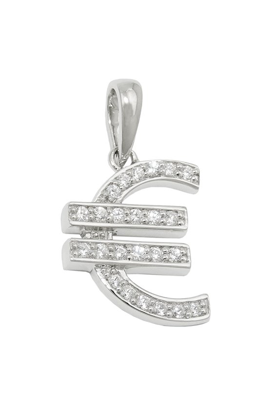PENDANT EURO SYMBOL ZIRCONIA SILVER 925