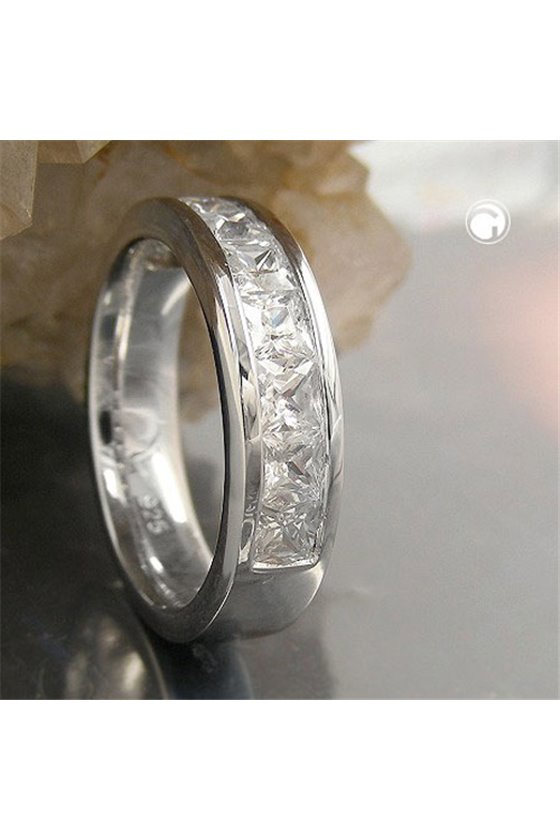 RING 9X ZIRCONIA CRYSTALS SILVER 925