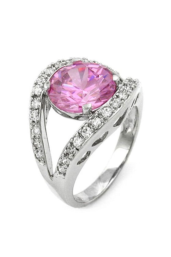 RING PINK ZIRCONIA CRYSTAL SILVER 925