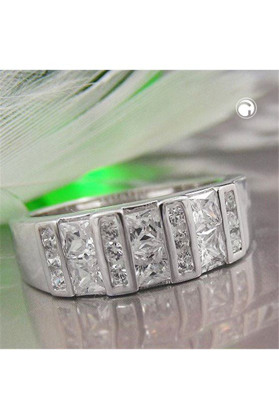 RING BARS ZIRCONIAS SILVER 925