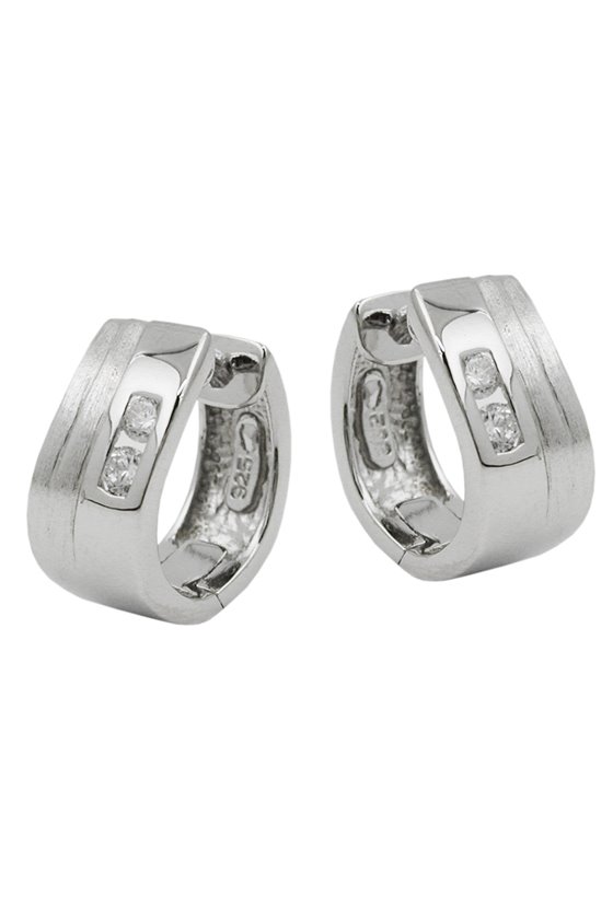 HOOP EARRINGS ZIRCONIAS SILVER 925