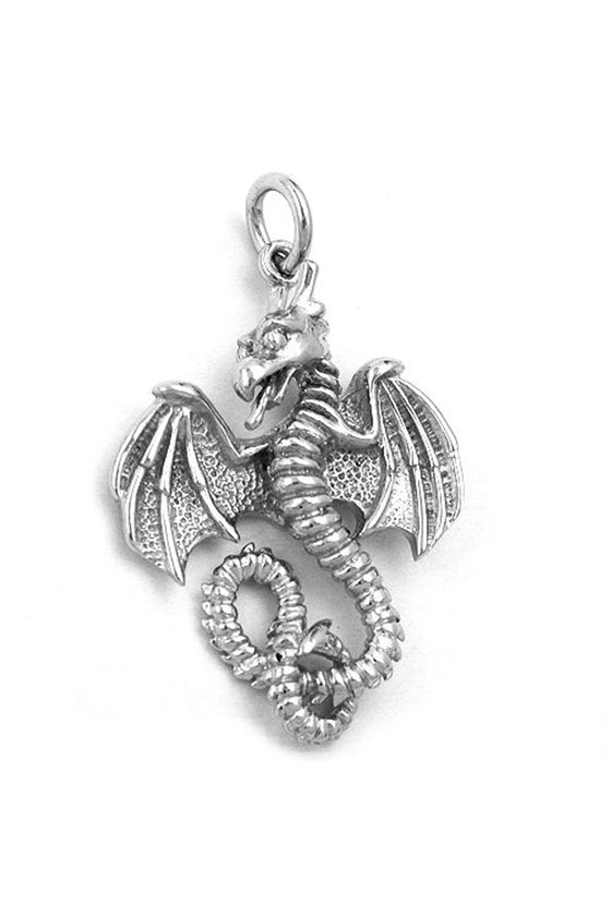 PENDANT DRAGON RHODIUM PLATED SILVER 925