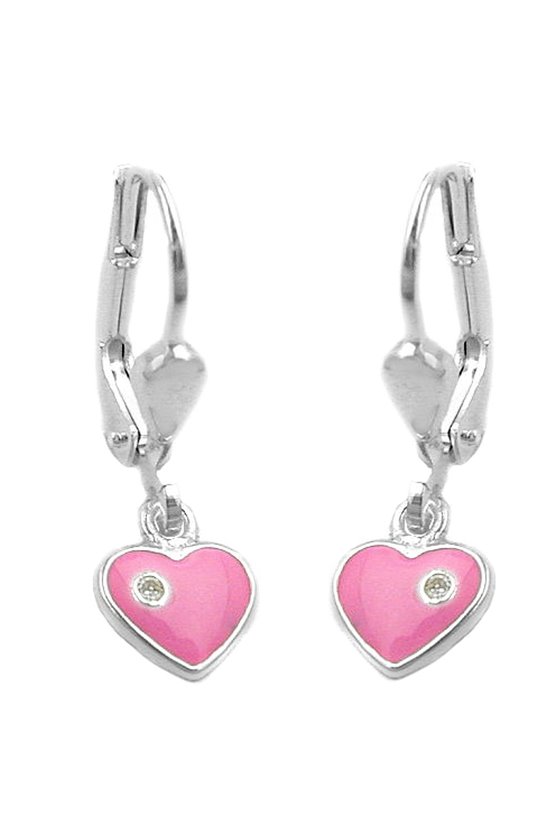 EARRINGS LEVERBACK HEART SILVER 925
