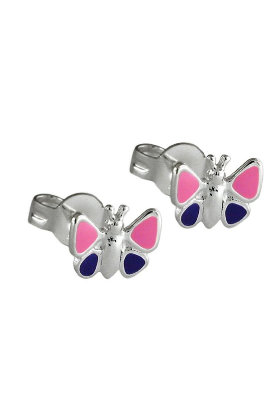 EARRINGS PURPLE BUTTERFLIES SILVER 925