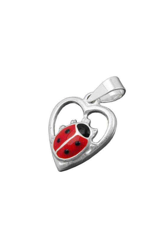 PENDANT HEART WITH LADYBIRD SILVER 925