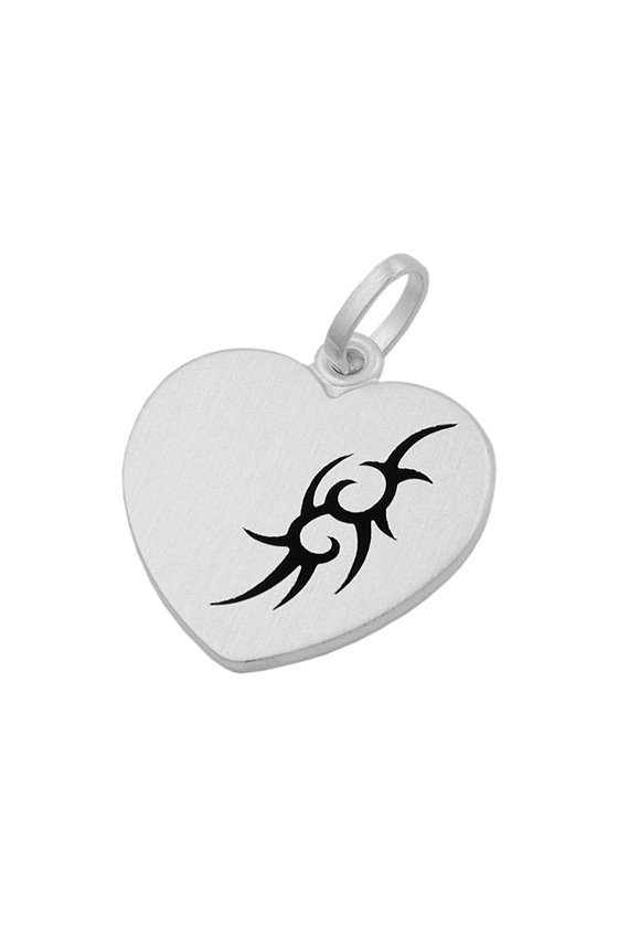 PENDANT HEART WITH TRIBAL DESIGN SILVER 925