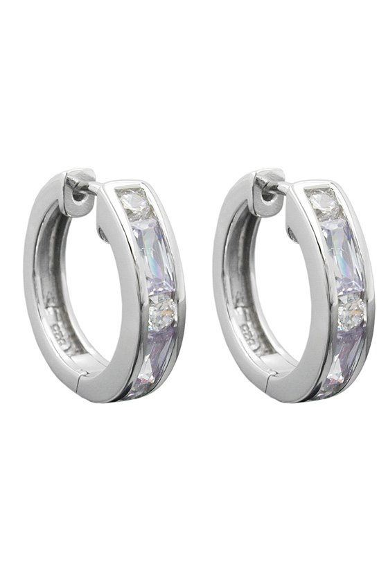 HOOP EARRINGS ZIRCONIA SILVER 925