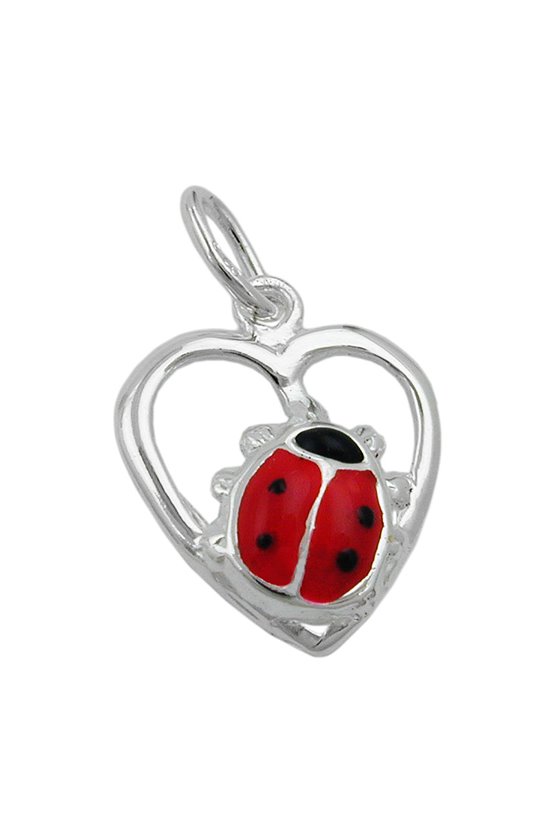 PENDANT HEART WITH LADYBIRD SILVER 925