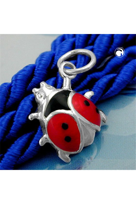 PENDANT LADYBIRD RED-BLACK SILVER 925