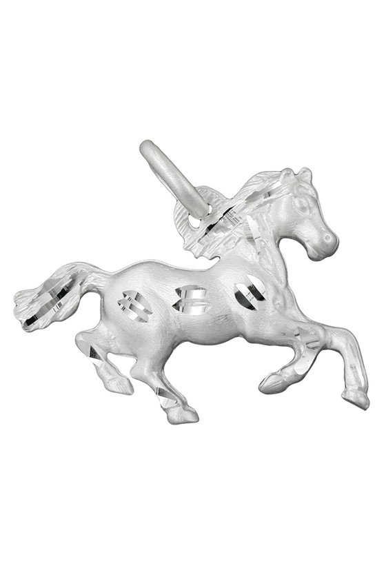 PENDANT HORSE SHINY-MATT SILVER 925