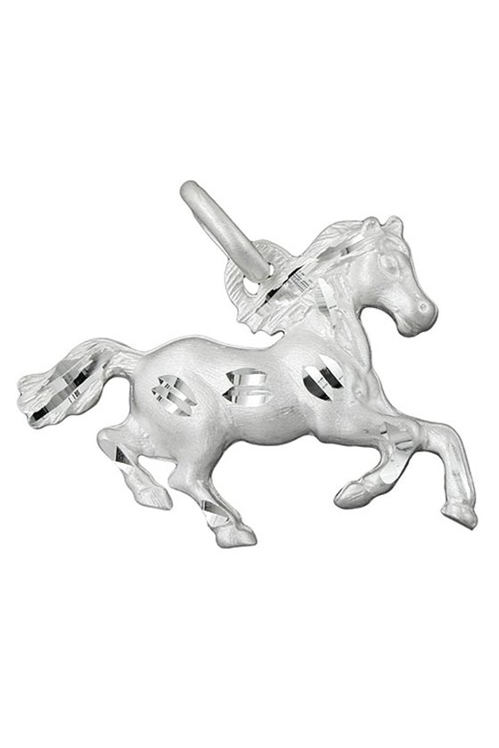 PENDANT HORSE SHINY-MATT SILVER 925