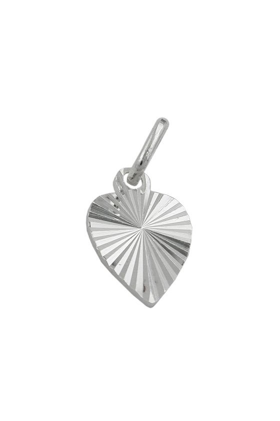 PENDANT HEART DIAMOND CUT SILVER 925