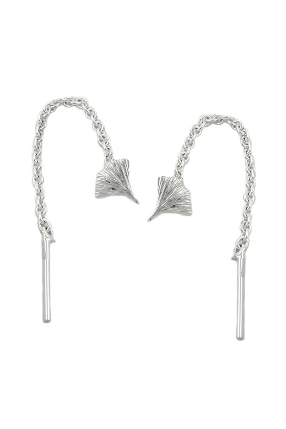 EARRINGS GINGKO LEAF SILVER 925