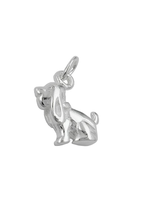 PENDANT,DOG WITH LONG EARS SILVER 925