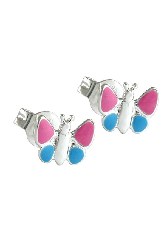 EARRINGS PINK BUTTERFLIES SILVER 925