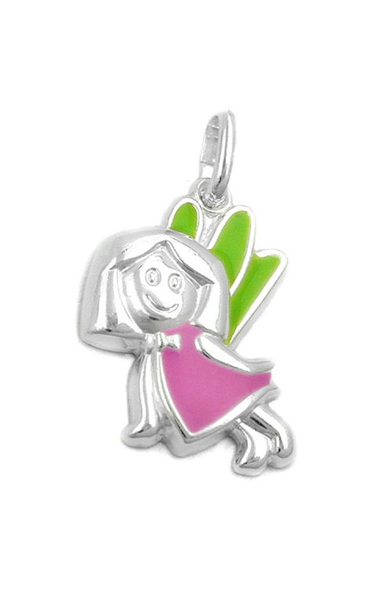 PENDANT FAIRY PINK GREEN SILVER 925