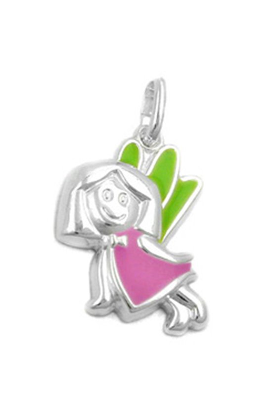 PENDANT FAIRY PINK GREEN SILVER 925