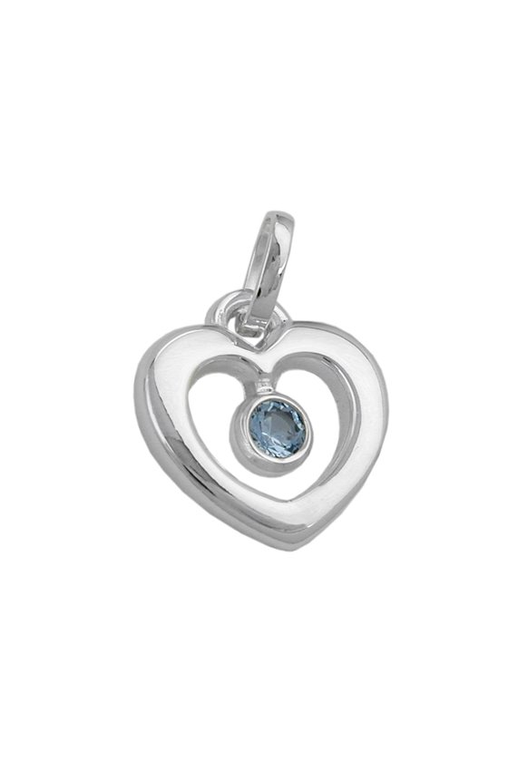 PENDANT HEART BLUE TOPAZ SILVER 925
