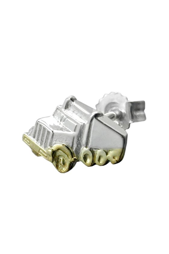 EARRING TRUCK TWO TONE SILVER 925