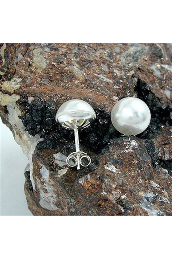 EARRINGS BEAD 10MM SILVER 925