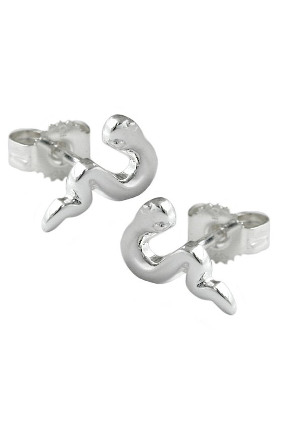 STUD EARRINGS SNAKES POLISHED SILVER 925