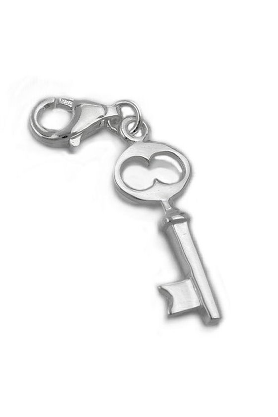 PENDANT CHARM KEY SHINY SILVER 925