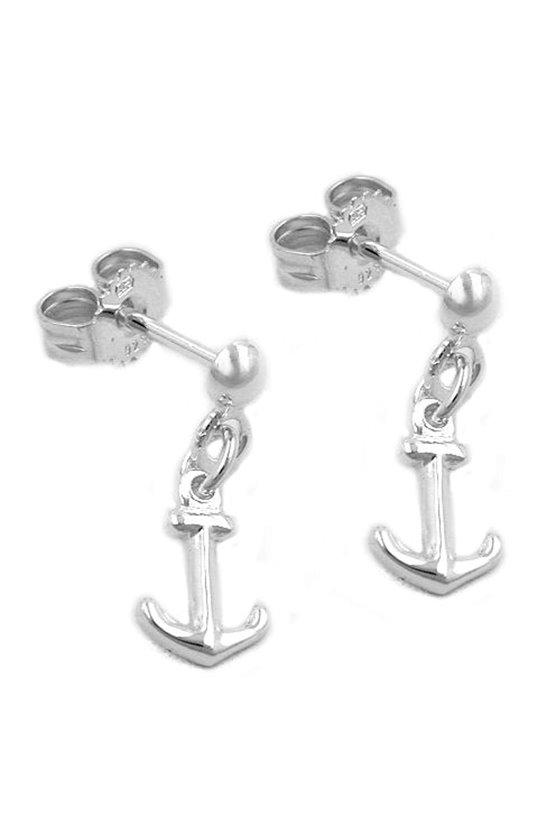 STUD EARRINGS ANCHOR SILVER 925