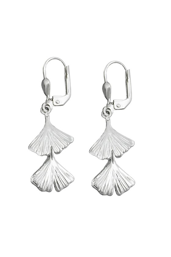 LEVERBACK EARRINGS GINKGO LEAF 925