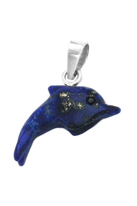 PENDANT DOLPHIN LAPIS STONE SILVER 925