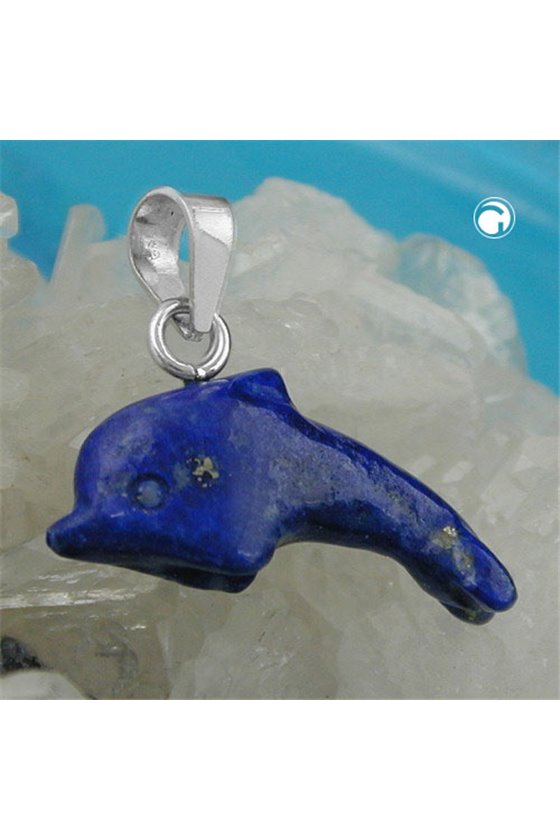 PENDANT DOLPHIN LAPIS STONE SILVER 925