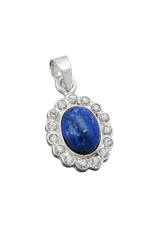 PENDANT ZIRCONIA AND LAPIS SILVER 925