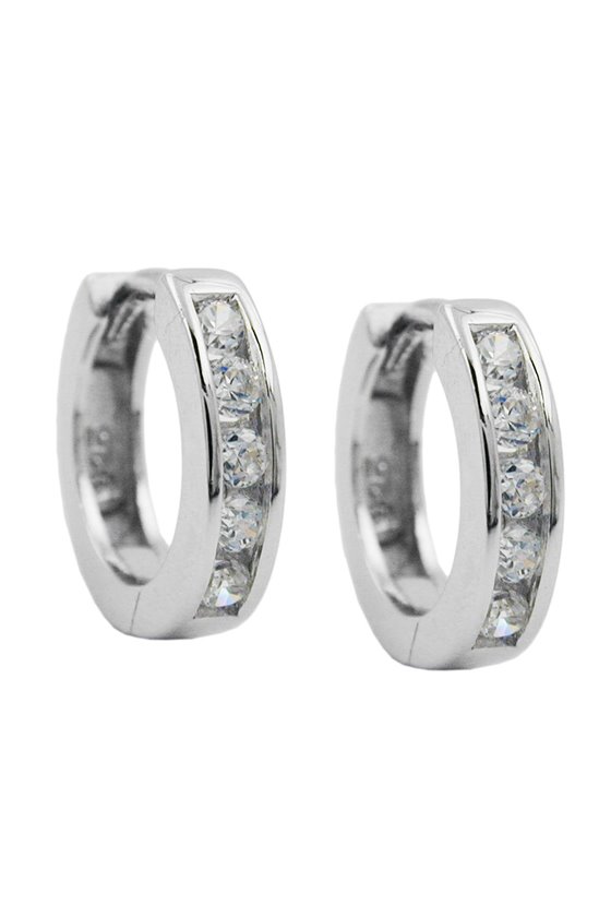 HOOP EARRINGS ZIRCONIA SILVER 925