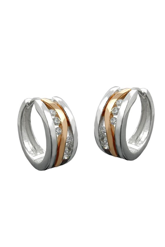 EARRING HOOPS WITH ZIRCONIA SILVER 925