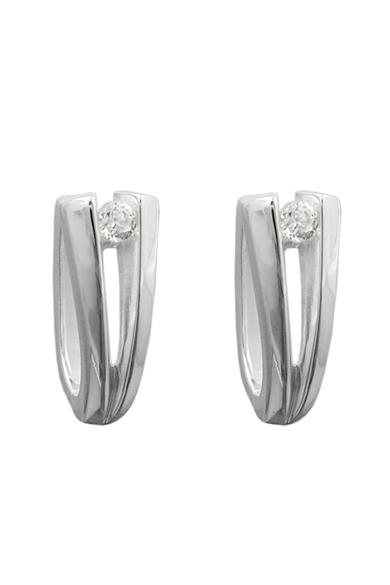 HOOP EARRINGS ZIRCONIA SILVER 925