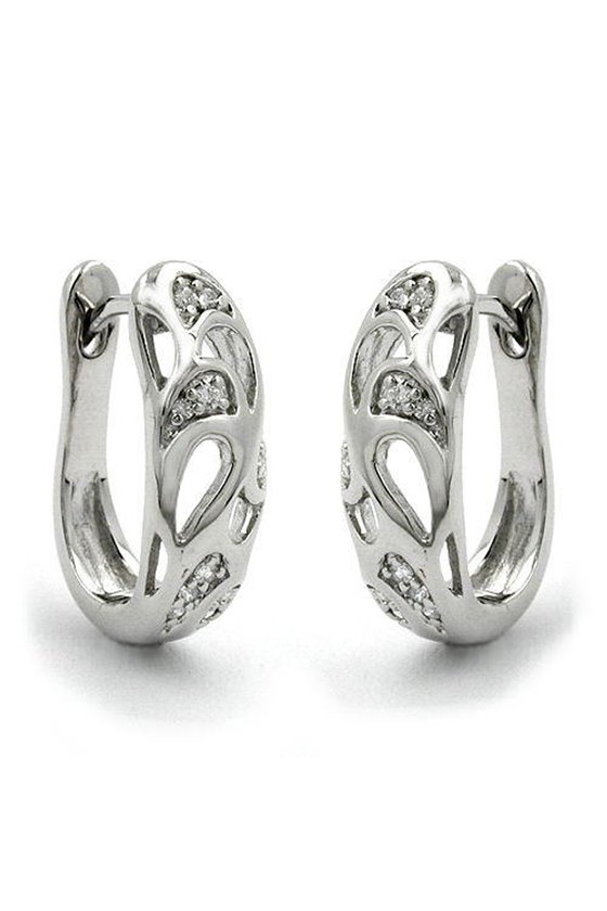 HOOP EARRING CUBIC ZIRCONIA SILVER 925