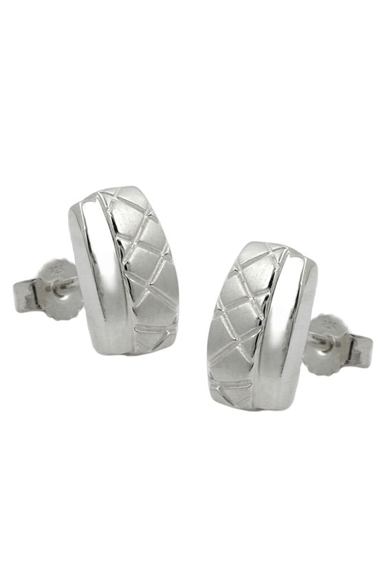 STUD EARRINGS X-SHAPES SILVER 925