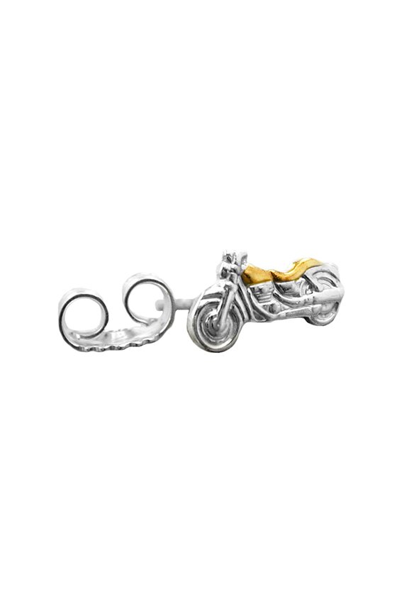 EARSTUD BIKE TWO-TONE SILVER 925