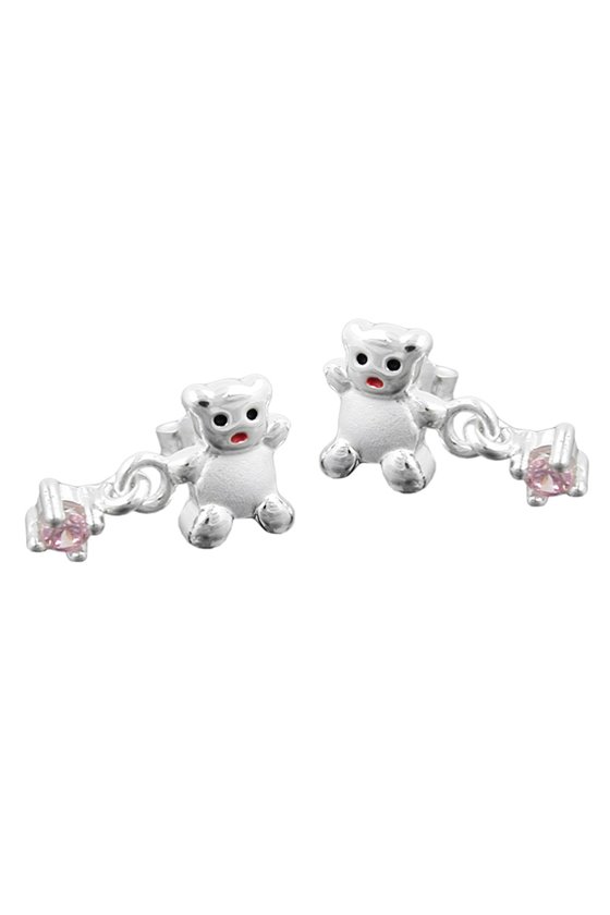 EARRINGS BEAR ZIRCONIA SILVER 925