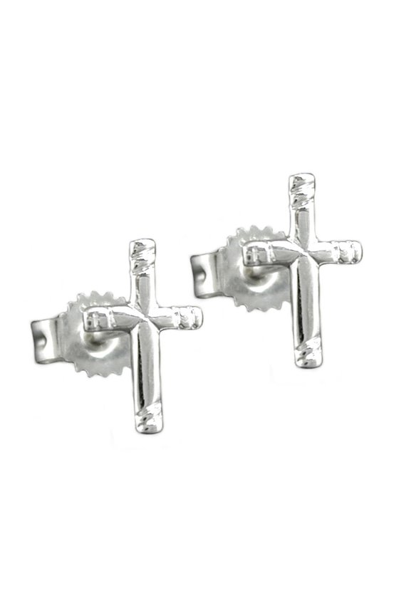 EARRINGS CROSS SILVER 925