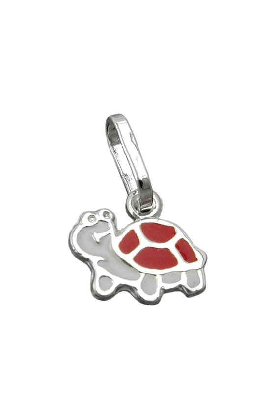 PENDANT TURTLE RED-WHITE SILVER 925