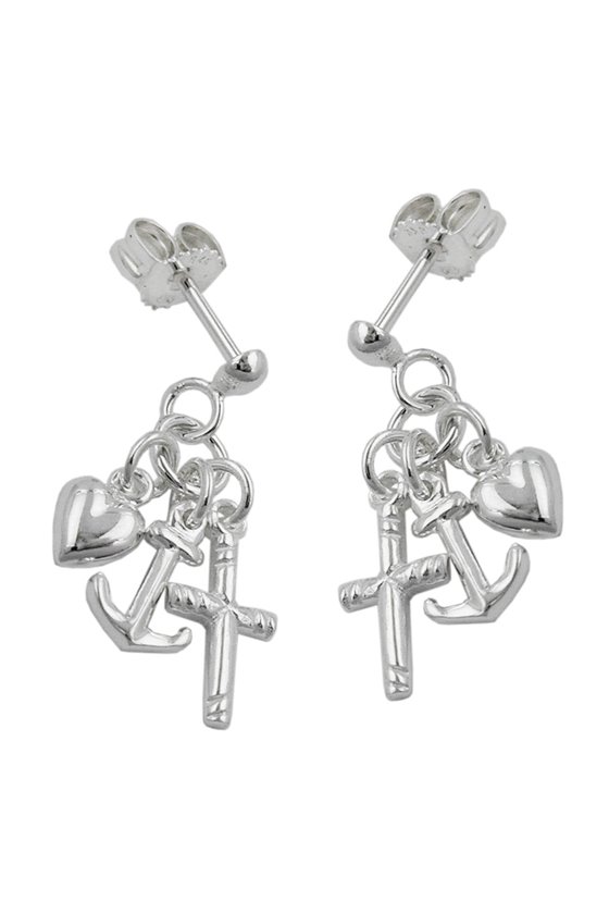 EARRING FAITH HOPE CHARITY SILVER 925