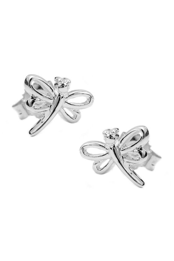 STUD EARRINGS DRAGONFLY SILVER 925