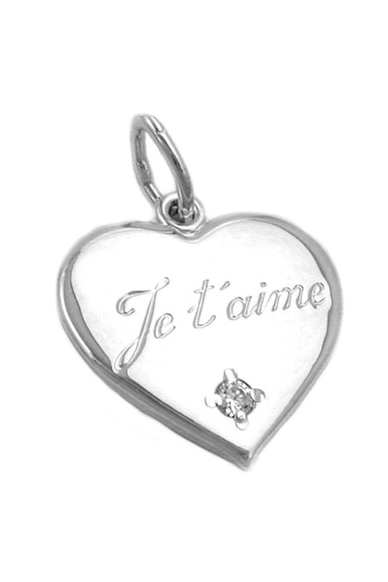 PENDANT HEART JE T'AIME SILVER 925
