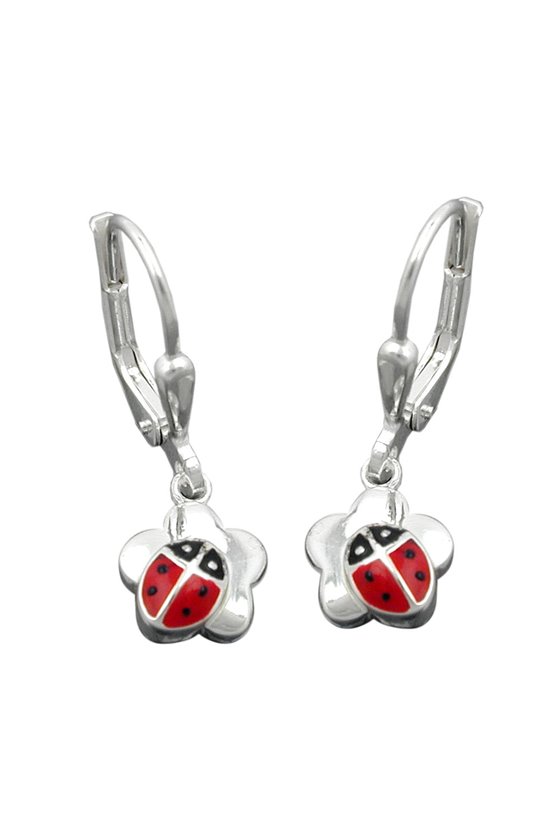 LEVERBACK LADYBIRD ON FLOWER SILVER 925