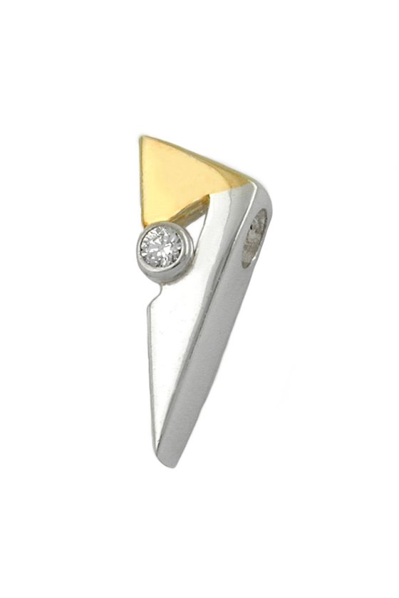 PENDANT BI-COLOUR CZ SILVER 925
